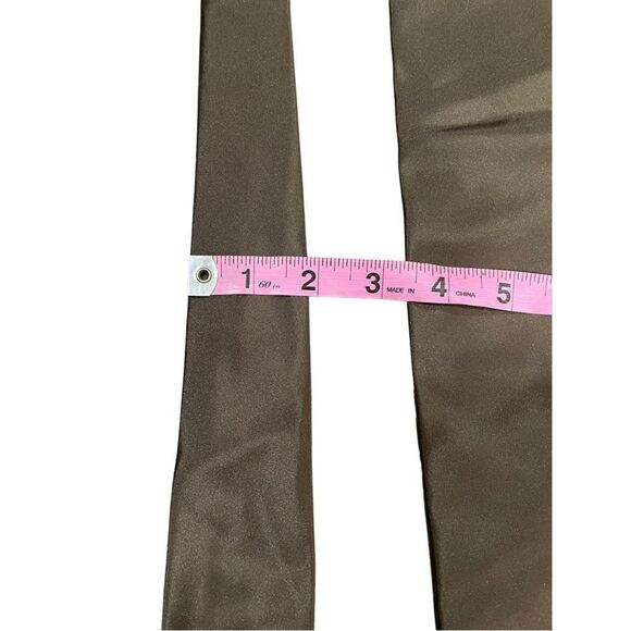 NWT YSL Rive Gauche Brown 100% Silk Necktie - Picture 3 of 13